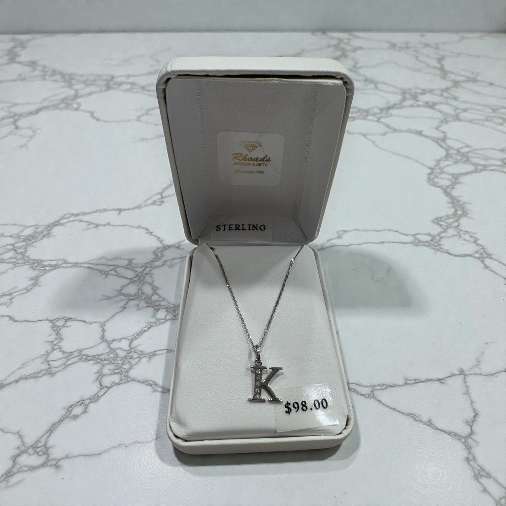 Sterling Silver "K" Necklace