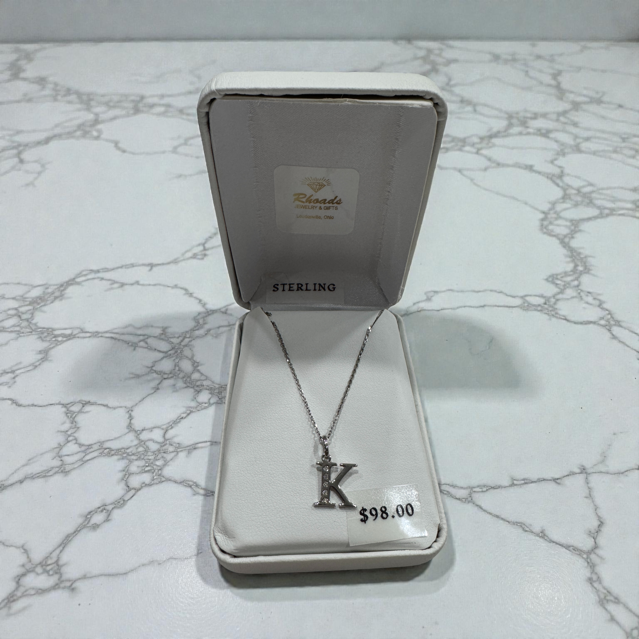 Sterling Silver "K" Necklace