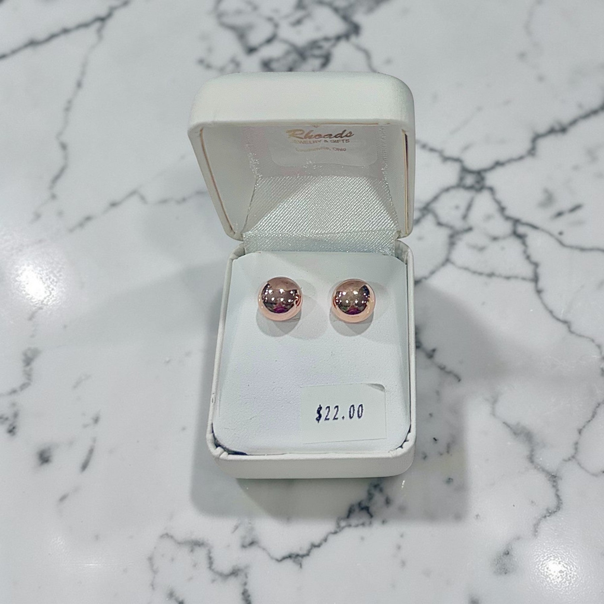Rose Gold Plated SS Ball Earrings