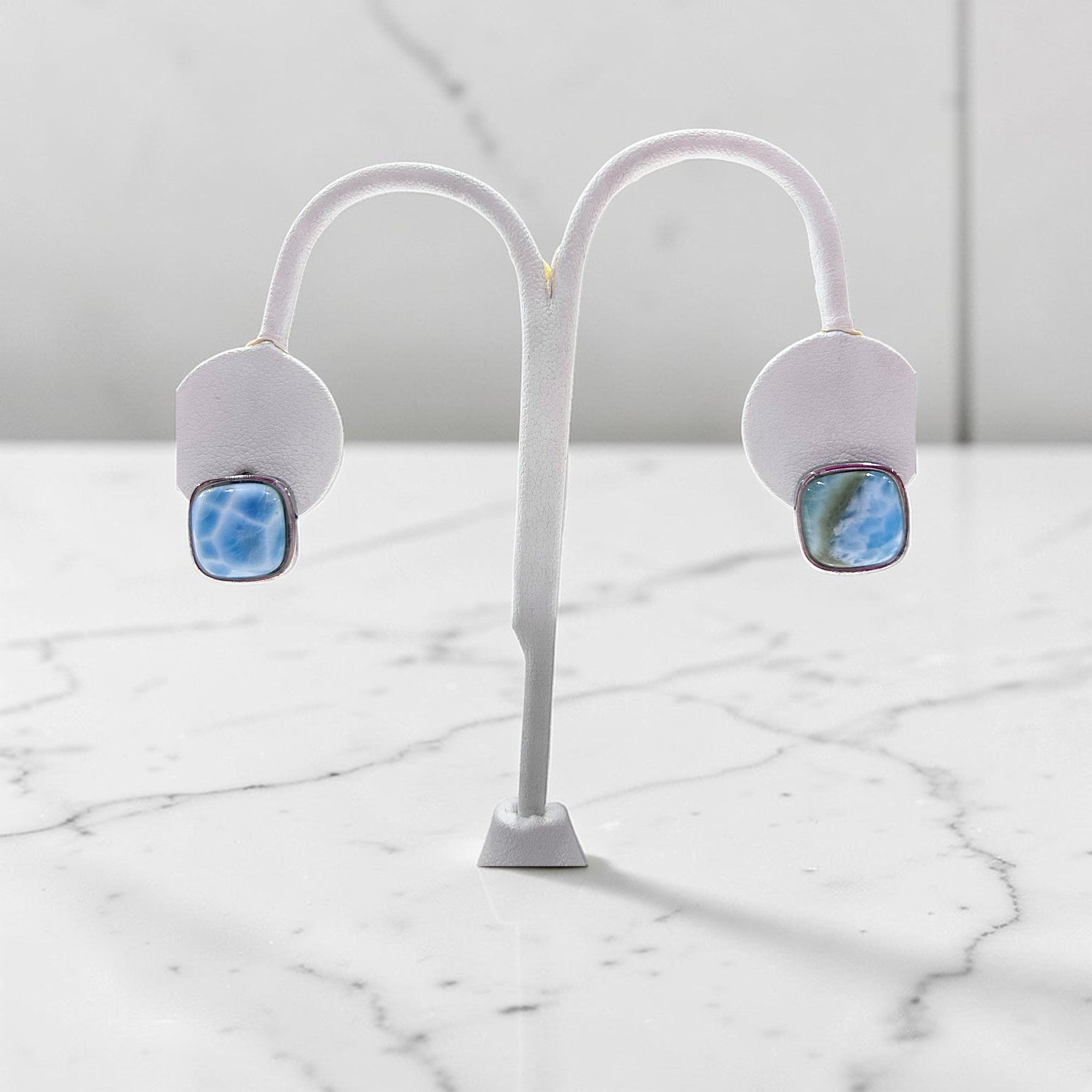 Sterling Silver Larimar Earrings