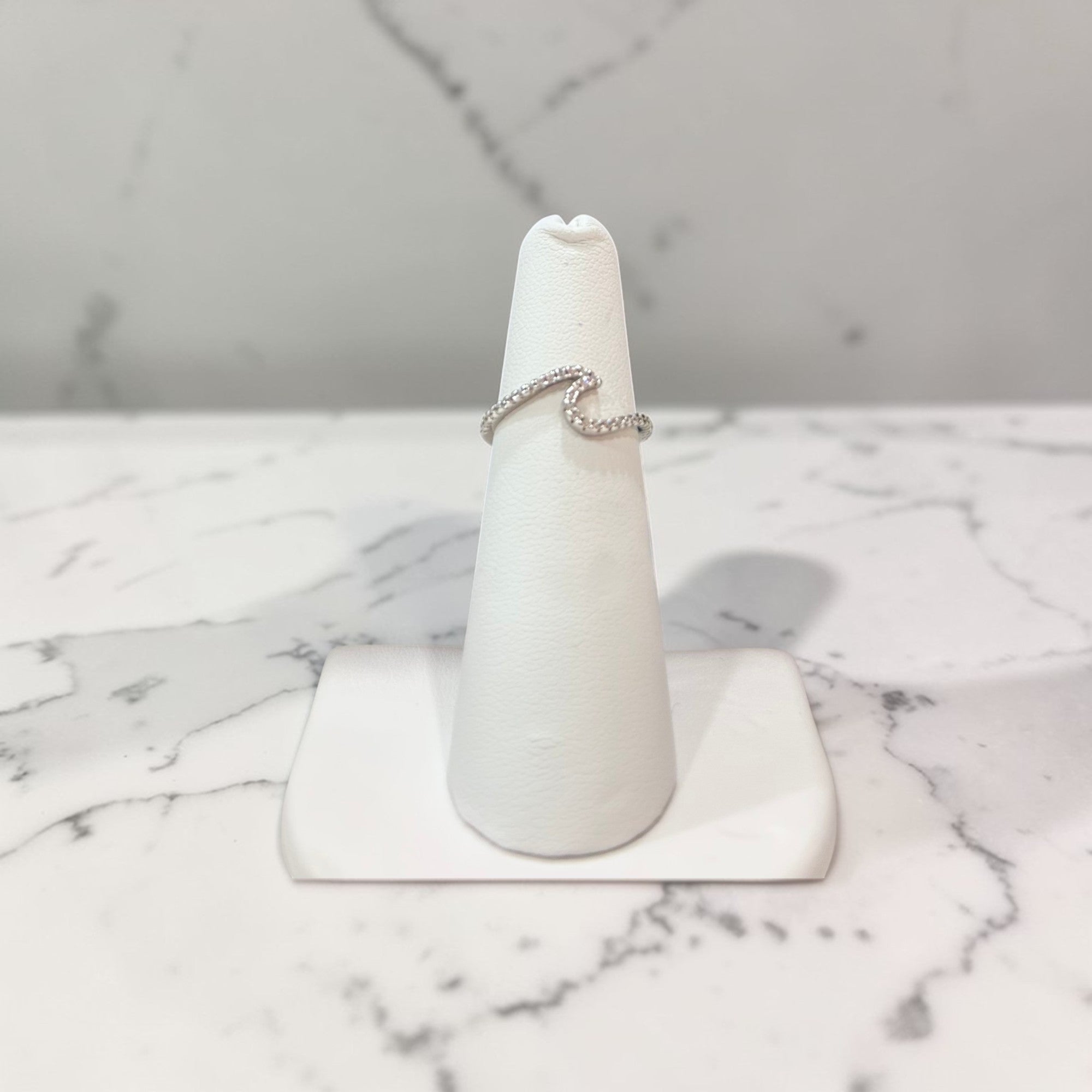 Sterling Silver Pave' Wave Ring