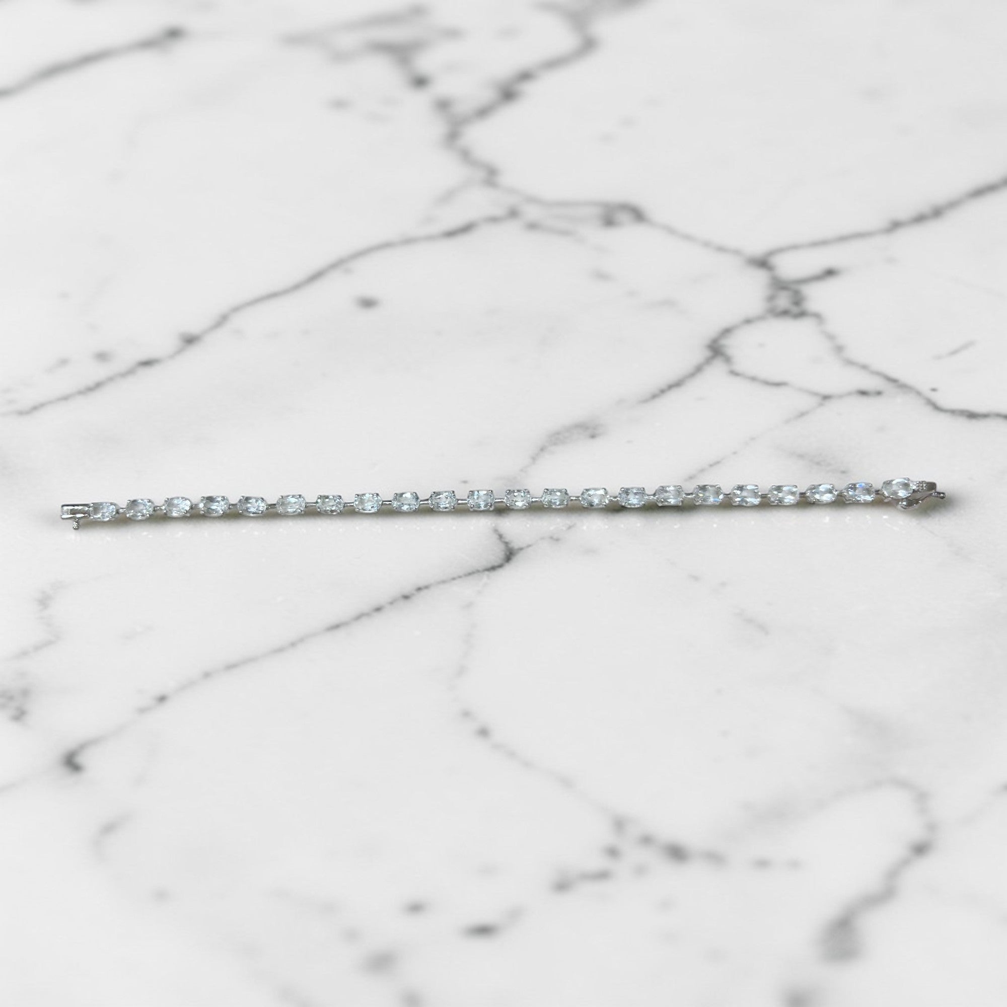 Sterling Silver White Topaz Tennis Bracelet