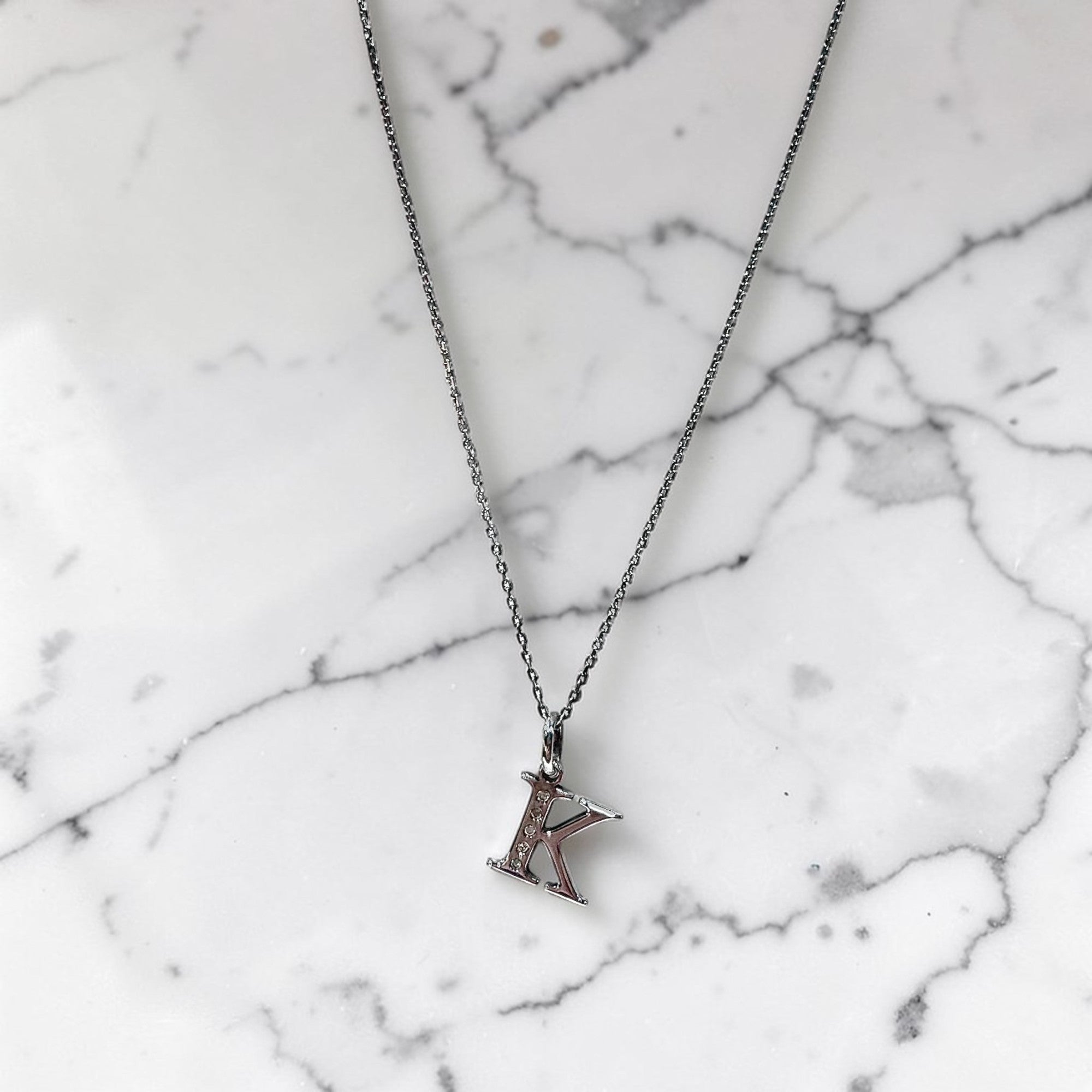 Sterling Silver "K" Necklace