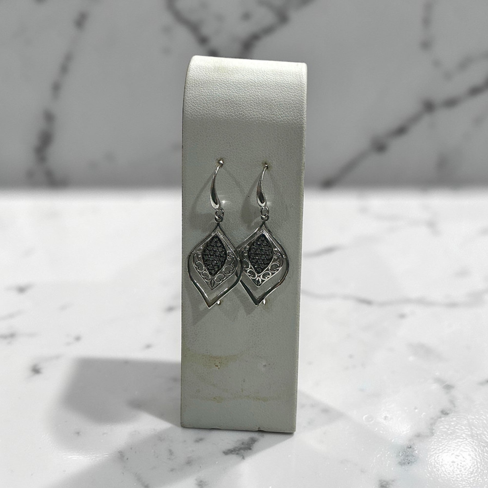 Sterling Silver Blue Topaz Marquis Earrings