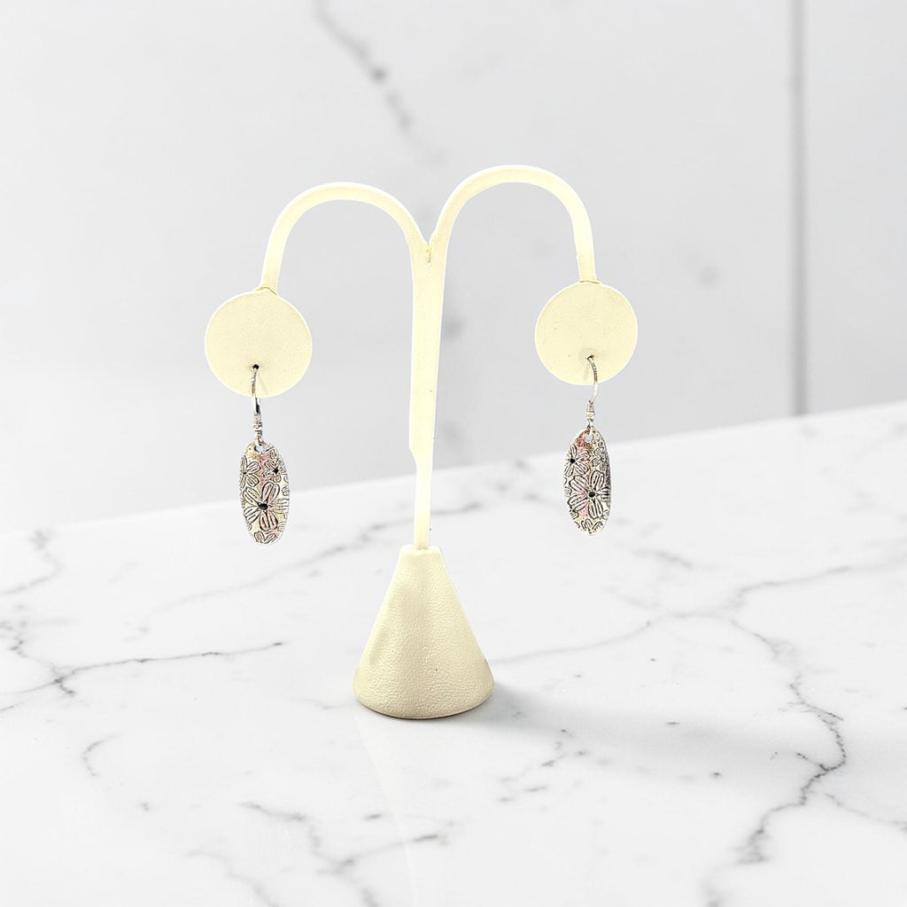 Sterling Silver Floral Dangle Earrings